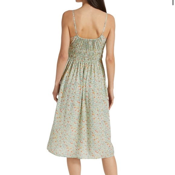 Rails Octavia Smocked Crepe Midi Dress XS - Picture 5 of 6